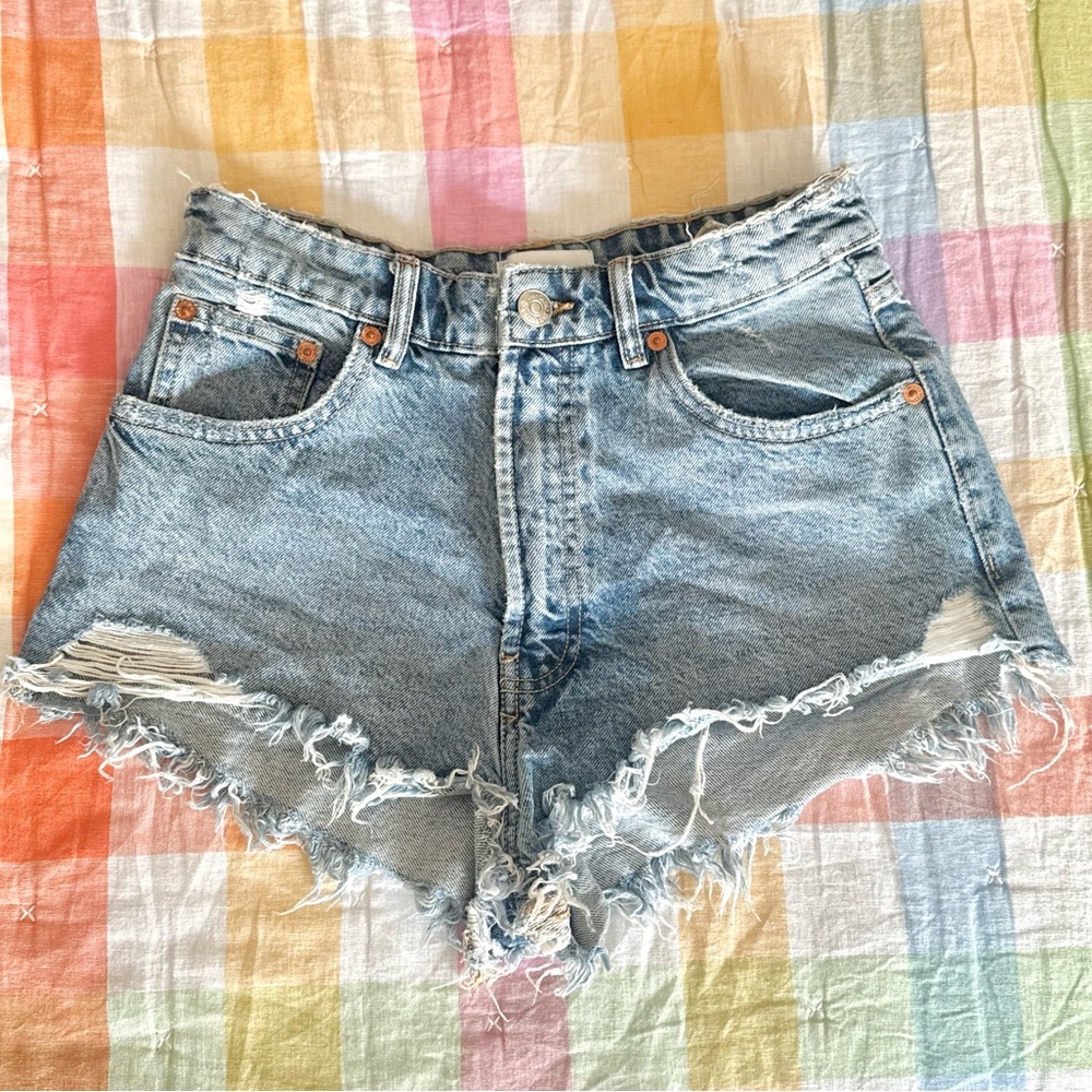 ZARA high rise denim shorts